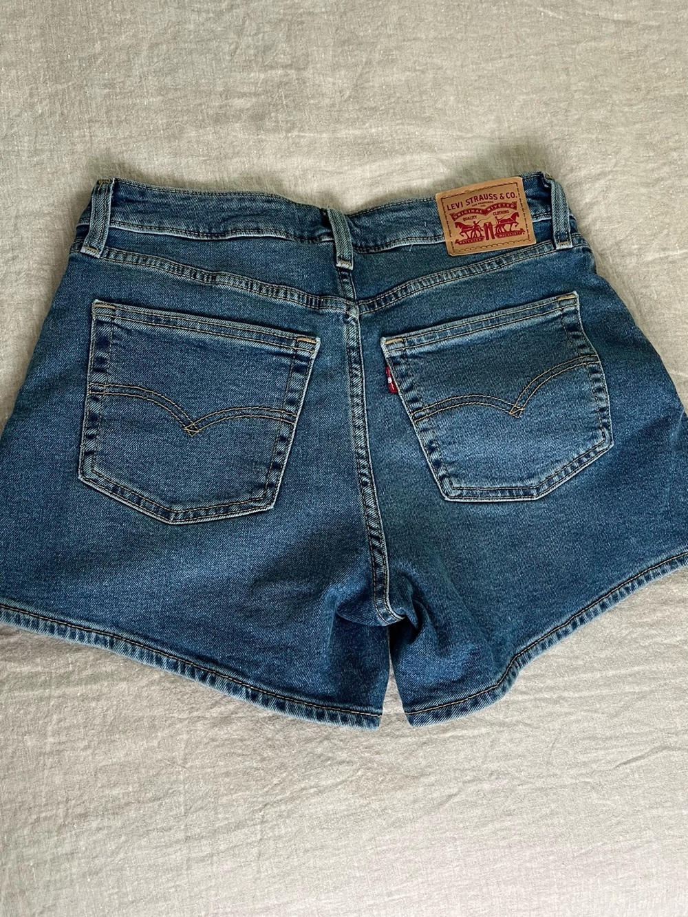 Levi's Women's A line High-Rise Denim Shorts in Blue